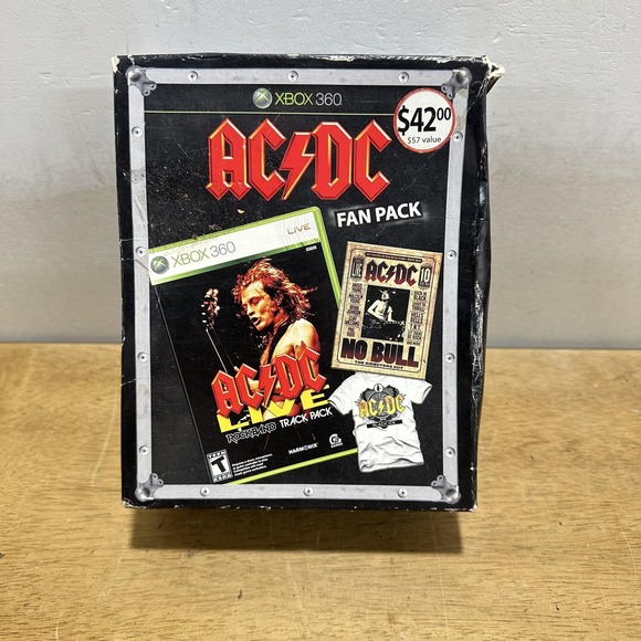 AC/DC Live Rock Band Fan Pack Xbox 360 Game DVD Shirt NEW SEALED Video Game - Picture 1 of 8